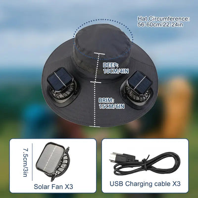 Flexmate Pro - Triple Solar-Fan Cooling Hat