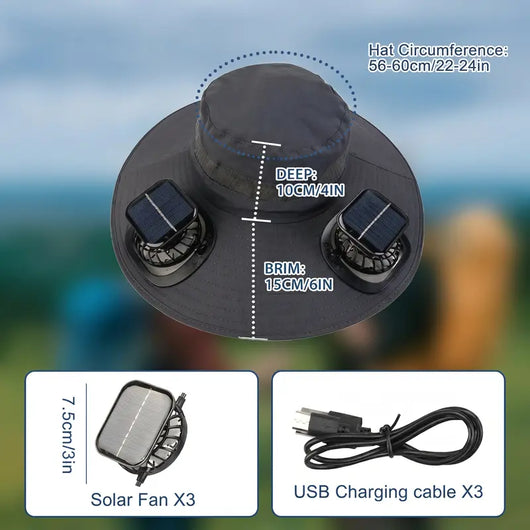 Flexmate Pro - Triple Solar-Fan Cooling Hat